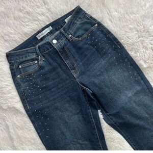 Rebecca Minkoff Women’s Crystal Studded Bootcut Jeans - Dark Wash - NWT Size 4P
